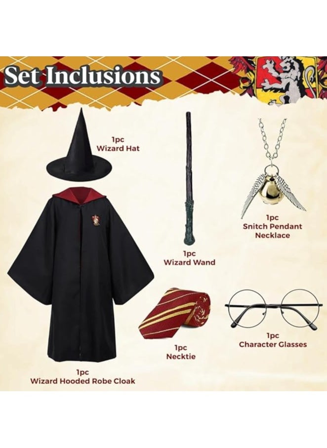 Home Smart HomeSmart Wizard Party Costume Kids Set of 6PCS With Magic Wand Pendent Glasses Tie And Wizarding Hat For Boys Girls Kids and Adults  - Image 3