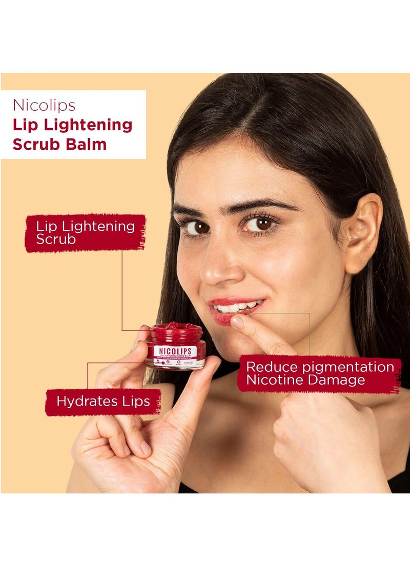 Bella Vita Organic - NicoLips Lip Scrub Balm Brightening Dark Lips for Men and Women Dry Lips Smoker Chapped Lip & Lipstick Stains Removal Lipcare 20 g - Image 1