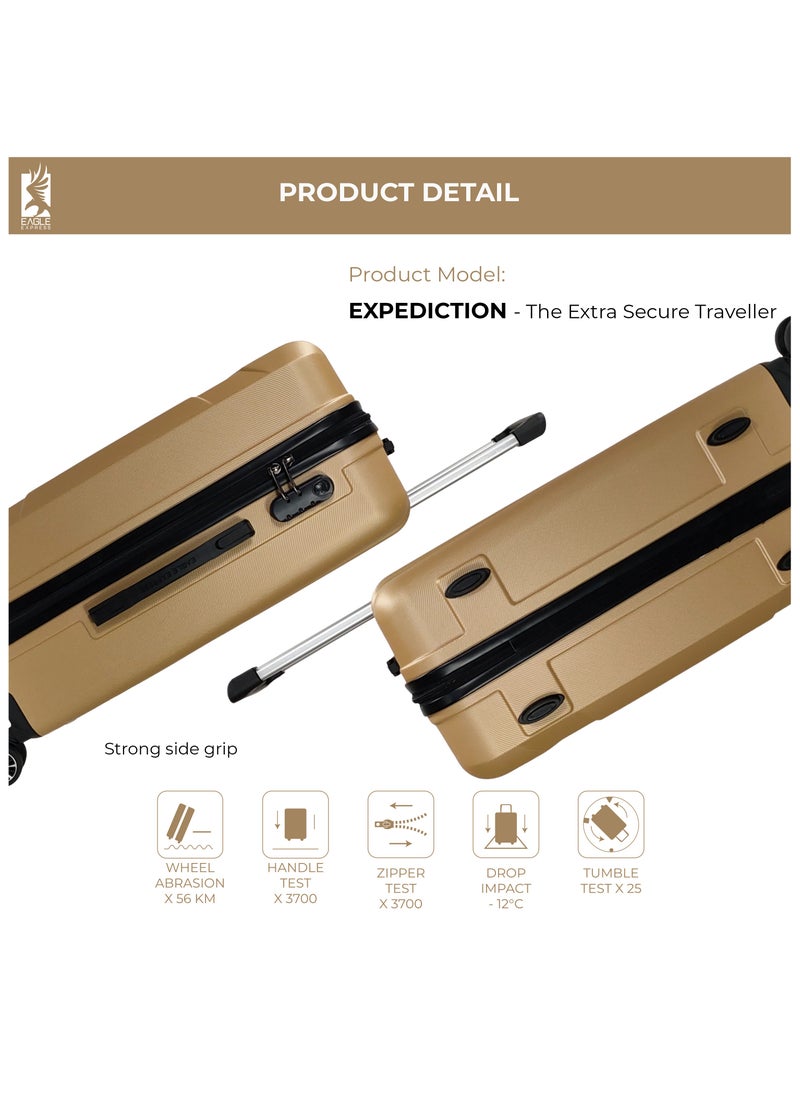 Eagle Express - EXPEDITION ABS HARD TROLLEY 20,24,28 inch 3 Piece Set GOLD - Image 1