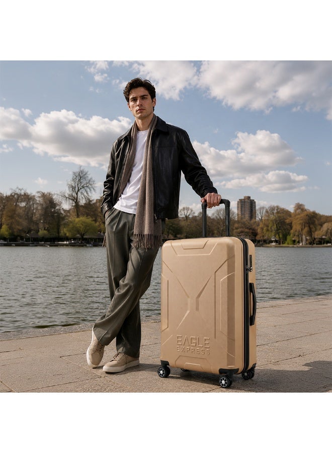 Eagle Express Expedition 3 Piece Luggage Set 20/24/28 Inch Gold, ABS Hard Shell Trolley Suitcase Set with Lightweight Travel Design, Cabin & Check-In Luggage, 360 Spinner Wheels, Secure Lock System and 2 Year Warranty - Image 2