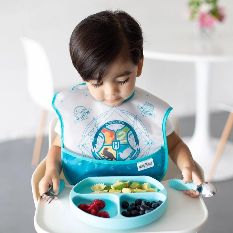 Bumkins Bibs for Girl or Boy, SuperBib Baby and Toddler for 6-24 Months, Essential Must Have for Eating, Feeding, Baby Led Weaning, Mess Saving Waterproof Soft Fabric, 3-pk Harry Potter Ravenclaw - Image 2