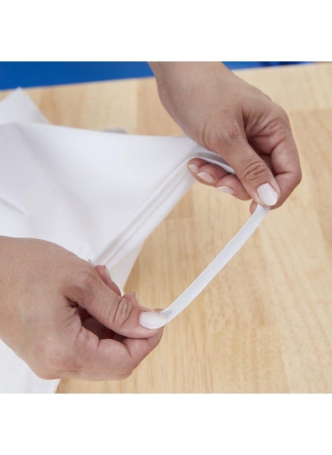 ECR4Kids - ECR4Kids ELR-024 12-Pack Standard Cot Sheet with Elastic Straps, Standard Size Daycare and Preschool Cot Sheets for Rest Time, 50.5" x 21.75" - White - Image 1