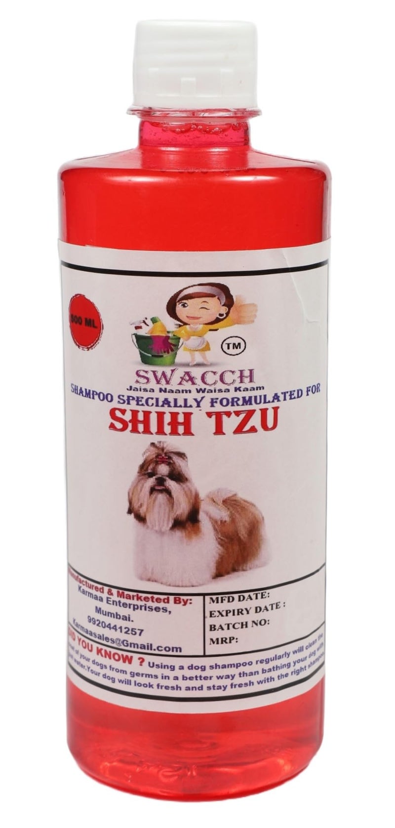 swacch Shih Tzu Dog Shampoo + Dumbbell Toy I Durable Rubber Dog Toy for Chewing I Playing,Teeth Cleaning & Training Toy I Combo Pack I 500ml Jasmine - Image 2