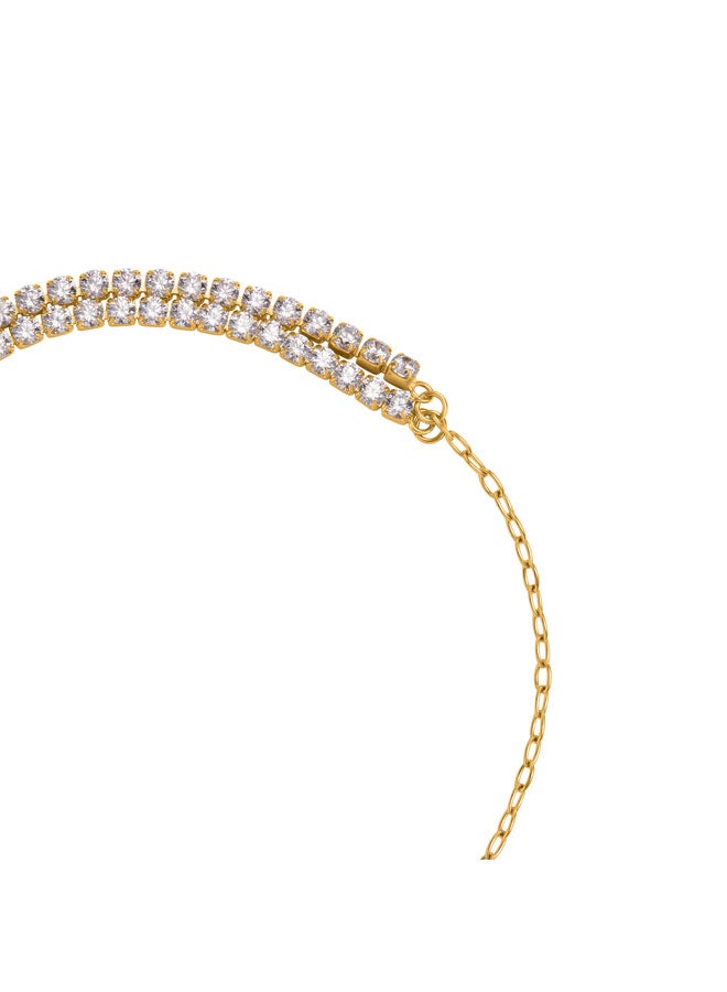 ESCADA Diana Bracelet for Women Two-Tone Gold-Plated Link Chain, Crystal-Embellished Logo, Statement Luxury - Image 3
