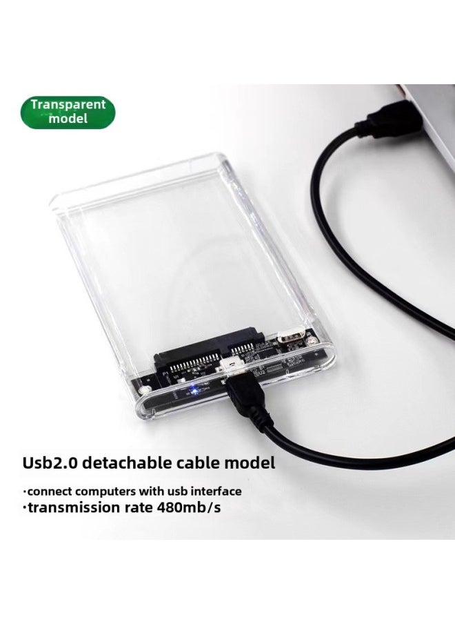 Generic Transparent Box Notebook 2.5 Inch External Mobile Hard Disk Box Usb3.0 Solid State Hard Disk Box Typec Interface External-Color:3.0 High-speed Version Brushed Black + Data Cable  - Image 4