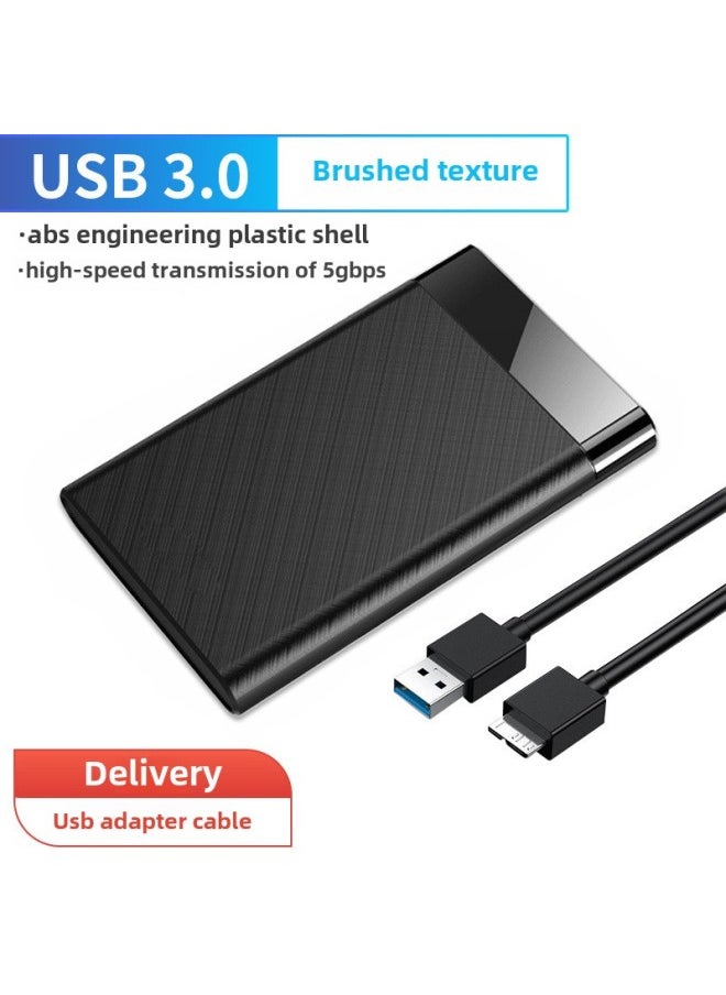 Generic Transparent Box Notebook 2.5 Inch External Mobile Hard Disk Box Usb3.0 Solid State Hard Disk Box Typec Interface External-Color:3.0 High-speed Version Brushed Black + Data Cable  - Image 1