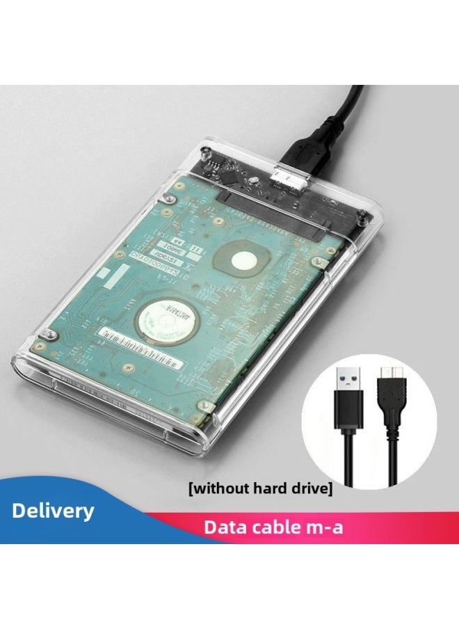 Generic Transparent Box Notebook 2.5 Inch External Mobile Hard Disk Box Usb3.0 Solid State Hard Disk Box Typec Interface External-Color:3.0 High-speed Version Brushed Black + Data Cable  - Image 2
