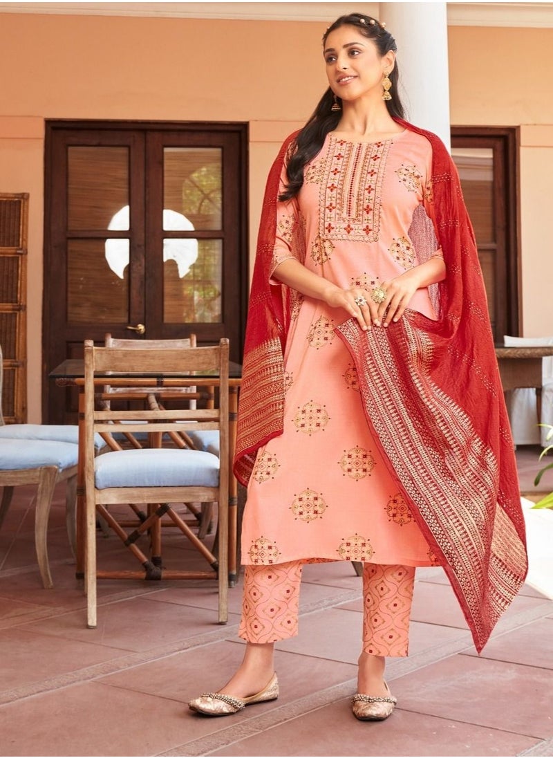 Generic - STRAIGHT KURTI WITH PANT and DUPATTA - Image 1