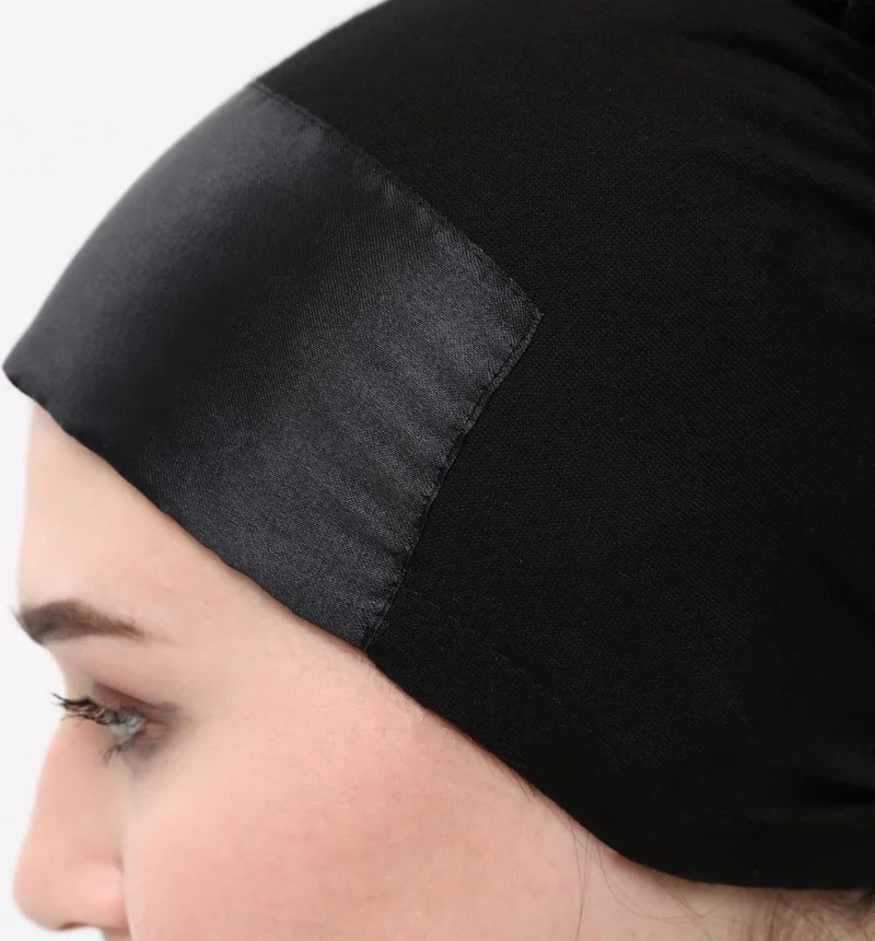 سينسو Women's Hijab Satin Frilled Bonnet Daily Hijab Bonnet Ready Turban
