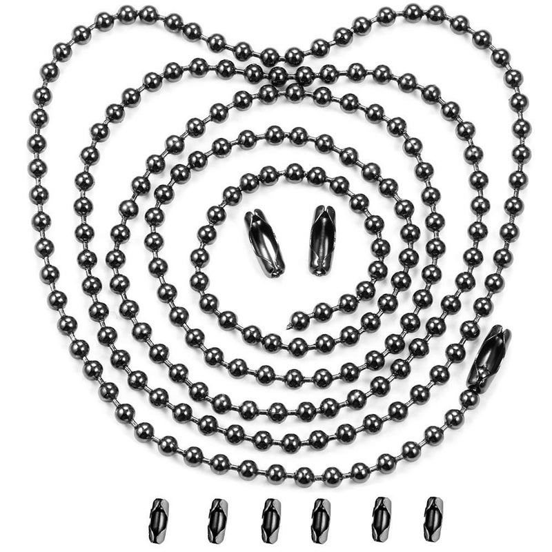 Vinaco Pull Chain Extension 2 Pack 36 Stainless Steel Ceiling Fan Pull Chain Strong Bearing  Rustproof 6 Size Light Chain Pull Extender with 6 Solid Matching Connectors