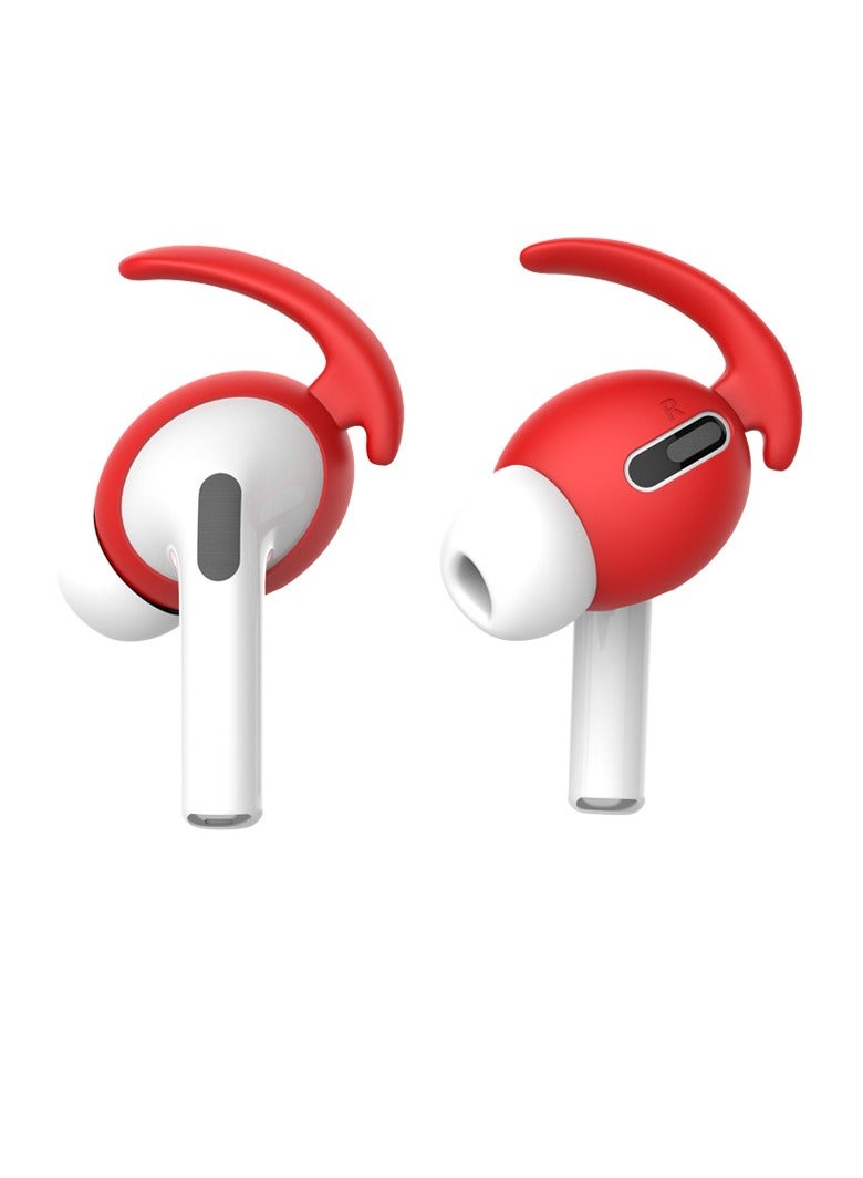 AROAQ Earphone Hooks, Anti Lost Anti Drop Earbuds Ear Covers, Wireless Headphone Earbuds Silicone Strap, Comfortable Ear Plug Cover Eartip For Airpods Pro, (1 Pair Ear Hooks Only, Red) - Image 1