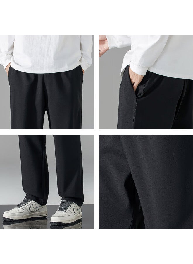 Geniolamode Senma Group Casual Pants For Men, Everyday Basic Simple Solid Color Casual Versatile Men's Trousers, Loose-fitting Sports Drawstring Long Pants - Image 5