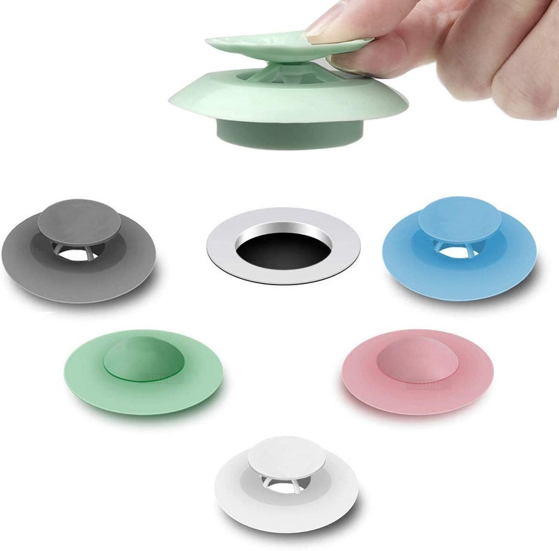 Nathgra Shower Drain Stopper, Universal Bathtub Stopper Plug Cover, 2-in-1 Strainers Silicone Bathtub Drain Cover and Strainer Protector for Floor, Laundry, Kitchen and Bathroom (Pack of-3) - Image 1