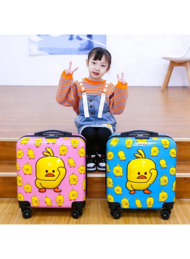 Jorunb 18inch Kids Luggage With Wheels, Travel Rolling Suitcase, Hardshell Travel Luggage for Girls Boys (Duck-Pink) - Image 5
