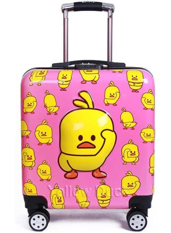 Jorunb 18inch Kids Luggage With Wheels, Travel Rolling Suitcase, Hardshell Travel Luggage for Girls Boys (Duck-Pink) - Image 1