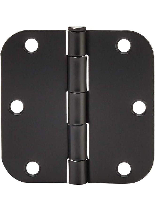 promass Rounded 3.5 Inch x 3.5 Inch Door Hinges, 18 Pack, Matte Black - Image 1