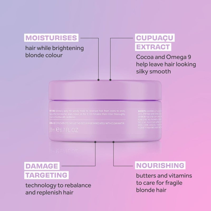 Lee Stafford Daily Blonde Hair Mask | Bleach Blondes Everyday Treatment - Hydrates Dry, Damaged, Bleached Hair Neutralizes Yellow Tones, Brightens & Refreshes for a Lighter Blonde, 16.7 Fl Oz - Image 3