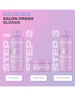 Lee Stafford Lee Stafford Daily Blonde Hair Mask | Bleach Blondes Everyday Treatment - Hydrates Dry, Damaged, Bleached Hair Neutralizes Yellow Tones, Brightens & Refreshes for a Lighter Blonde, 16.7 Fl Oz  - Image 4