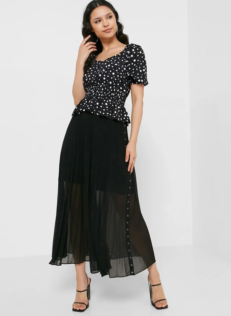 TOPSHOP Scoop Neck Printed Top
