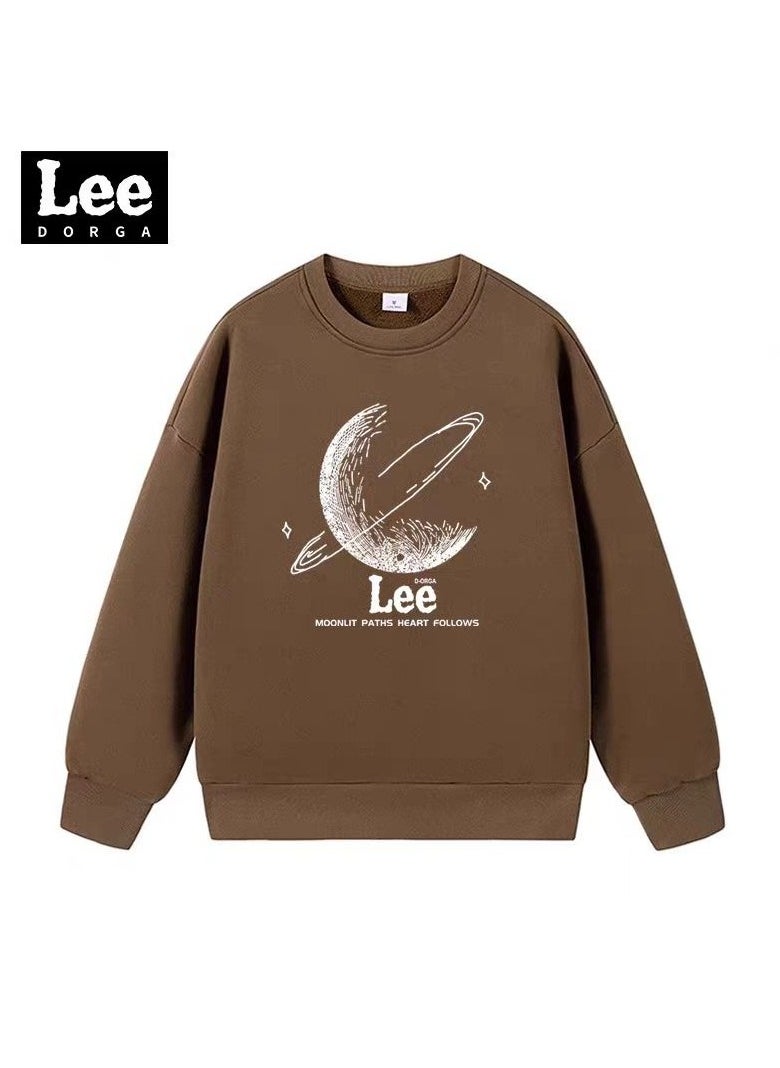 LEE - Lee Brand Hoodie Loose Casual Round Neck Long Sleeved Hoodie - Image 1