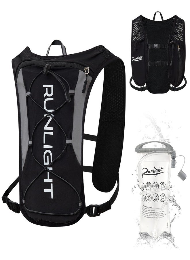 Runlight Running Vest for Women Men, Adjustable Hydration Backpack Breathable Reflective with 1.5L Water Bladder for Hiking, Trail, Running, Marathons, Cycling(Black, One Size) - Image 1