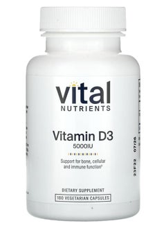 Vital Nutrients Vitamin D3 5000 IU 180 Vegetarian Capsules 