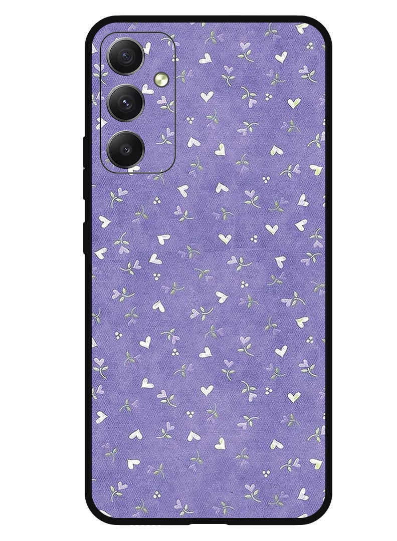 Theodor Protective Case Anti Scratch Shock Proof Bumper Cover For Samsung Galaxy A24 4G Hearts Purple Background - Image 1