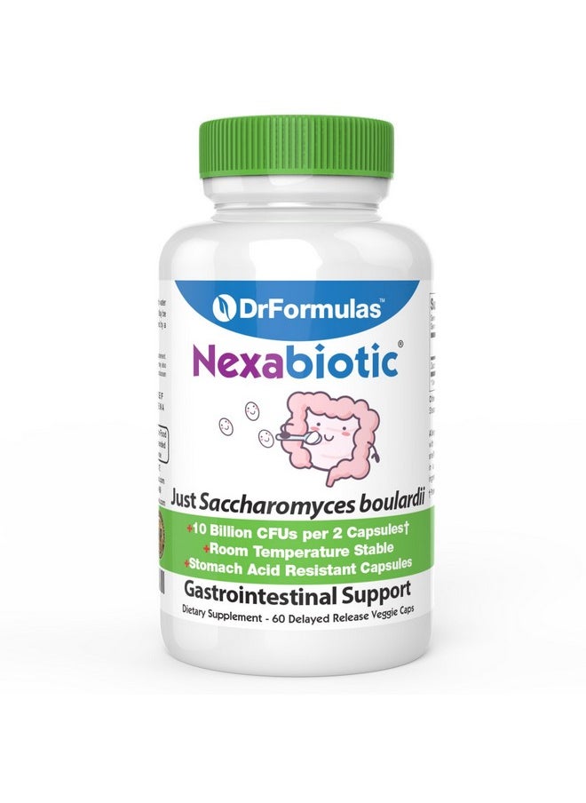 DrFormulas - Saccharomyces Boulardii Probiotic 10 Billion Cfus  Nexabiotic S Boulardii Immune And Digestive Support Supplement 60 Stomach Acid Resistant Probiotics Capsules - Image 1
