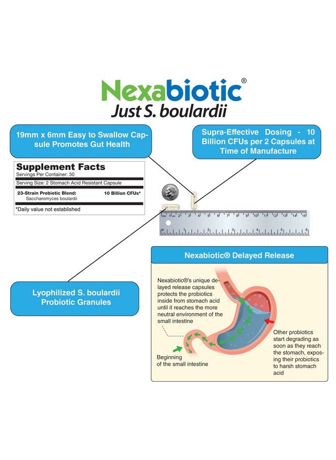 DrFormulas - Saccharomyces Boulardii Probiotic 10 Billion Cfus  Nexabiotic S Boulardii Immune And Digestive Support Supplement 60 Stomach Acid Resistant Probiotics Capsules - Image 1