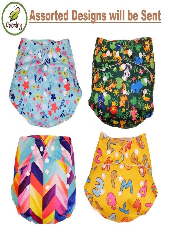 Deedry Oeko-Tex Certified Baby Cloth Diapers Washable & Reusable Diapers with Adjustable Snap Buttons | 3 Months- 3 Years |(Without Insert, Combo of 2) - Image 3