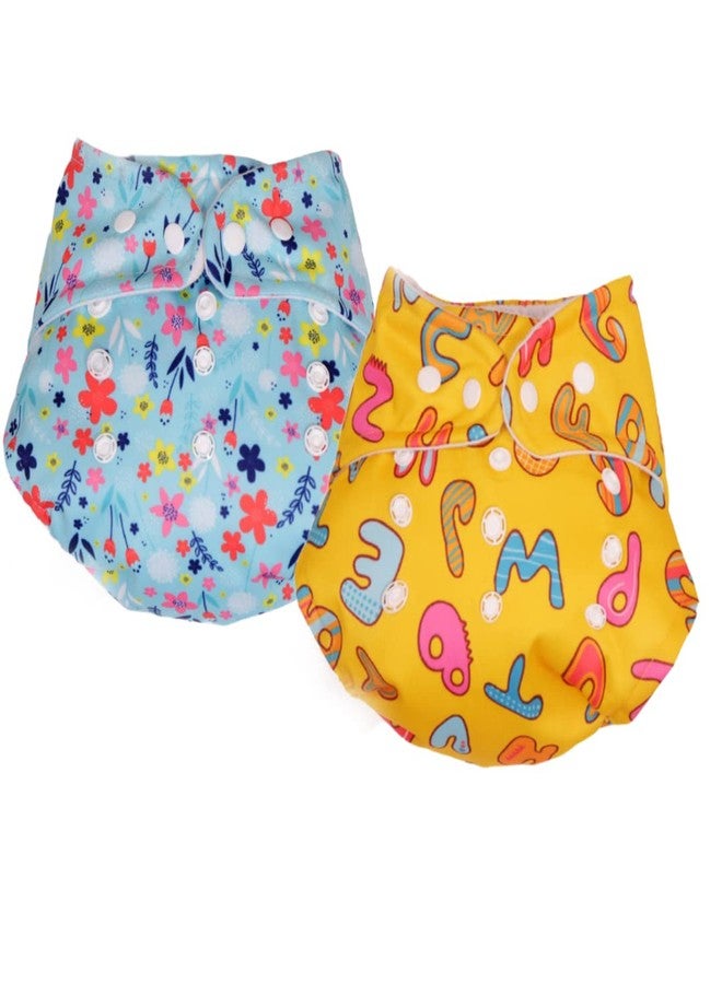Deedry Oeko-Tex Certified Baby Cloth Diapers Washable & Reusable Diapers with Adjustable Snap Buttons | 3 Months- 3 Years |(Without Insert, Combo of 2) - Image 1