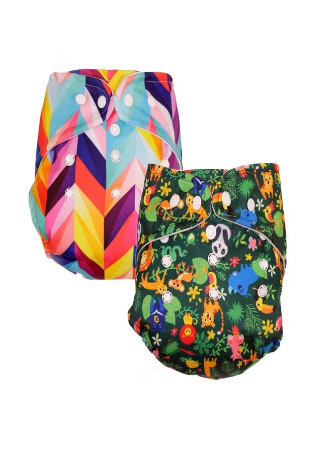 Deedry Oeko-Tex Certified Baby Cloth Diapers Washable & Reusable Diapers with Adjustable Snap Buttons | 3 Months- 3 Years |(Without Insert, Combo of 2) - Image 2