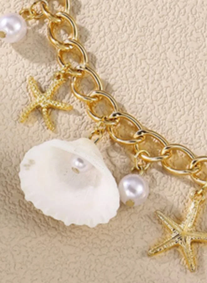 Take Two  Gold Tone Seashell Charm Necklace for Women | Best Price UAE