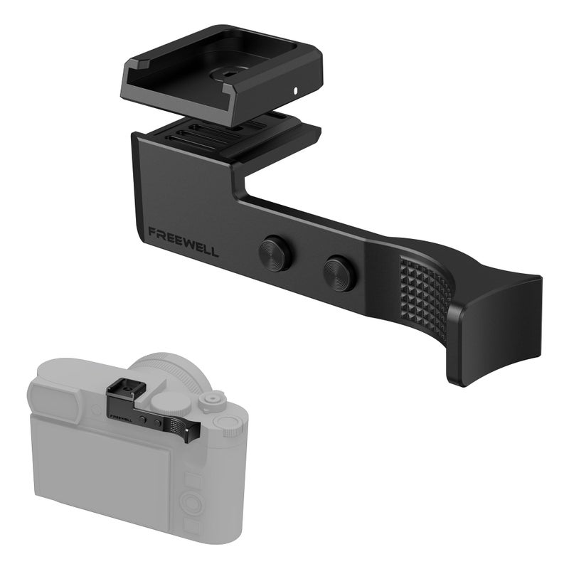 Freewell Thumb Grip for Leica Q3 43Q3 with Cold Shoe Mount CNC Aluminum ScratchProof Silicone Padding - Image 2