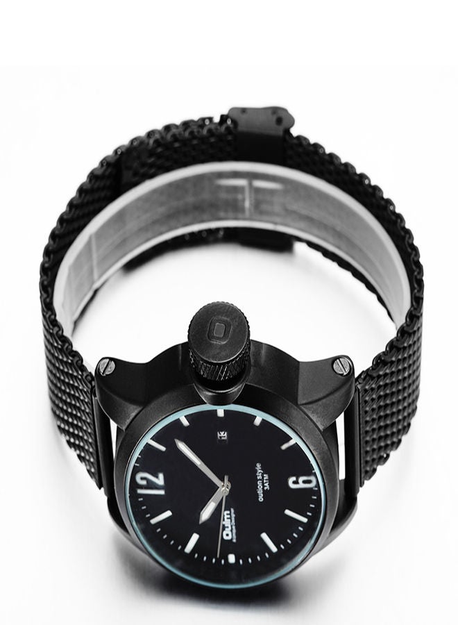 Oulm Brand Mesh Steel Strap Japanese With Date Movement 30 Meter Wather Proof  Men's Fashion Watch - Image 3
