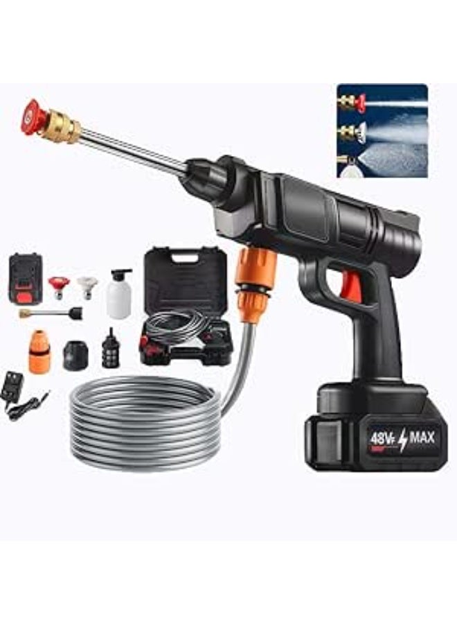Cordless Pressure Washer 48V – 30Bar High-Pressure Water Spray Gun – Portable Power Washer Lasts 60 Minutes – Ideal for Car, Fence, Wall & Deck Cleaning - Image 1