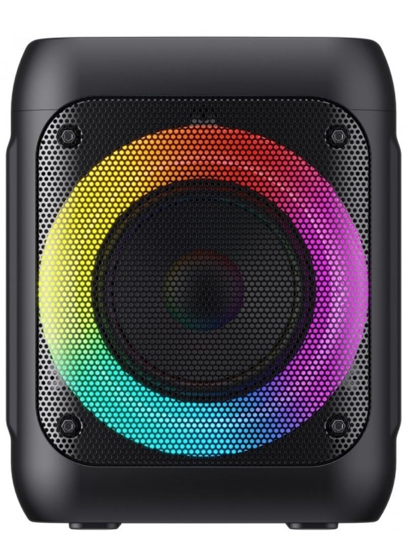 havit Portable Wireless Bluetooth Speaker with Bluetooth v5.0, 8W RMS Output, 4-inch Driver, True Wireless Stereo (TWS) Technology, Dynamic RGB LED Lights, Built-in 2000mAh Rechargeable Battery with 5 Hours Playback, USB & Micro SD Card Support, AUX & Mic Input for Karaoke, FM Radio, Compact for Travel  - Image 2