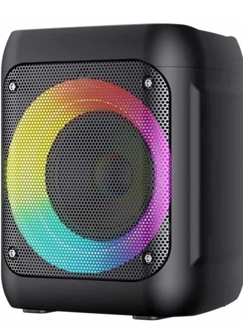 havit Portable Wireless Bluetooth Speaker with Bluetooth v5.0, 8W RMS Output, 4-inch Driver, True Wireless Stereo (TWS) Technology, Dynamic RGB LED Lights, Built-in 2000mAh Rechargeable Battery with 5 Hours Playback, USB & Micro SD Card Support, AUX & Mic Input for Karaoke, FM Radio, Compact for Travel  - Image 3