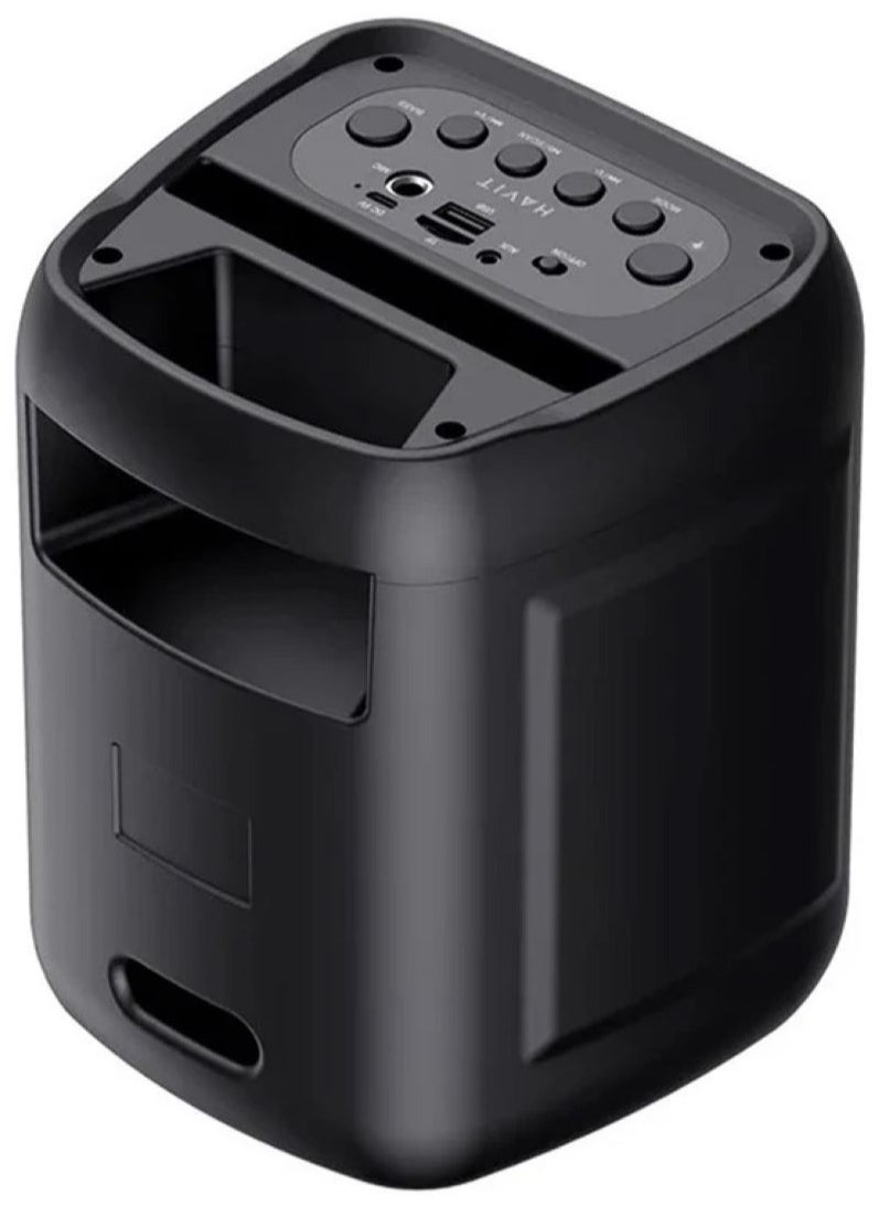 havit Portable Wireless Bluetooth Speaker with Bluetooth v5.0, 8W RMS Output, 4-inch Driver, True Wireless Stereo (TWS) Technology, Dynamic RGB LED Lights, Built-in 2000mAh Rechargeable Battery with 5 Hours Playback, USB & Micro SD Card Support, AUX & Mic Input for Karaoke, FM Radio, Compact for Travel  - Image 5