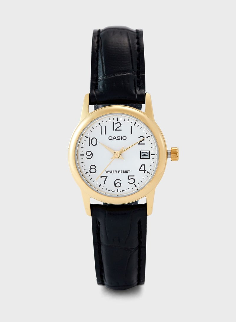 CASIO Leather Strap Analog Watch - Image 1
