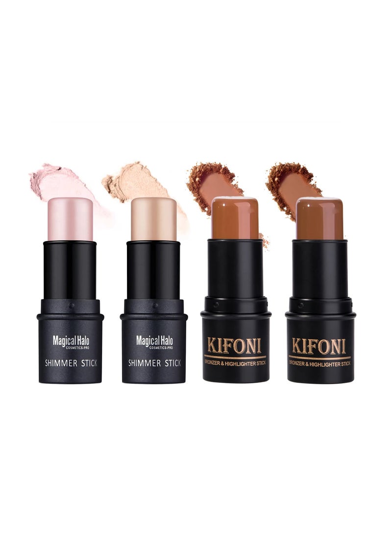 Generic 2 Pcs Concealer Stick Set, Non-Greasy & Non-Drying Cream Contour Makeup Pencil, Smooth Brightening & Shading, Long-Lasting Waterproof Matte Finish, Blendable & Lightweight for All Skin Types.  - Image 1