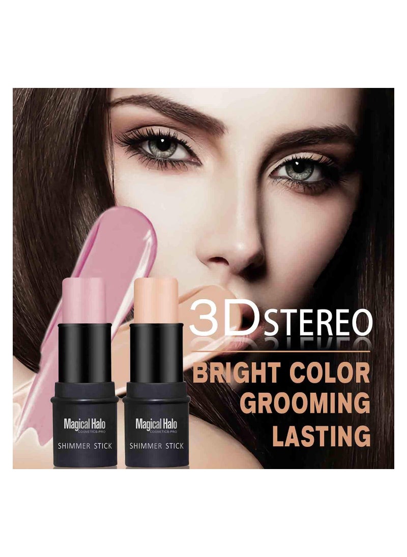 Generic 2 Pcs Concealer Stick Set, Non-Greasy & Non-Drying Cream Contour Makeup Pencil, Smooth Brightening & Shading, Long-Lasting Waterproof Matte Finish, Blendable & Lightweight for All Skin Types.  - Image 3