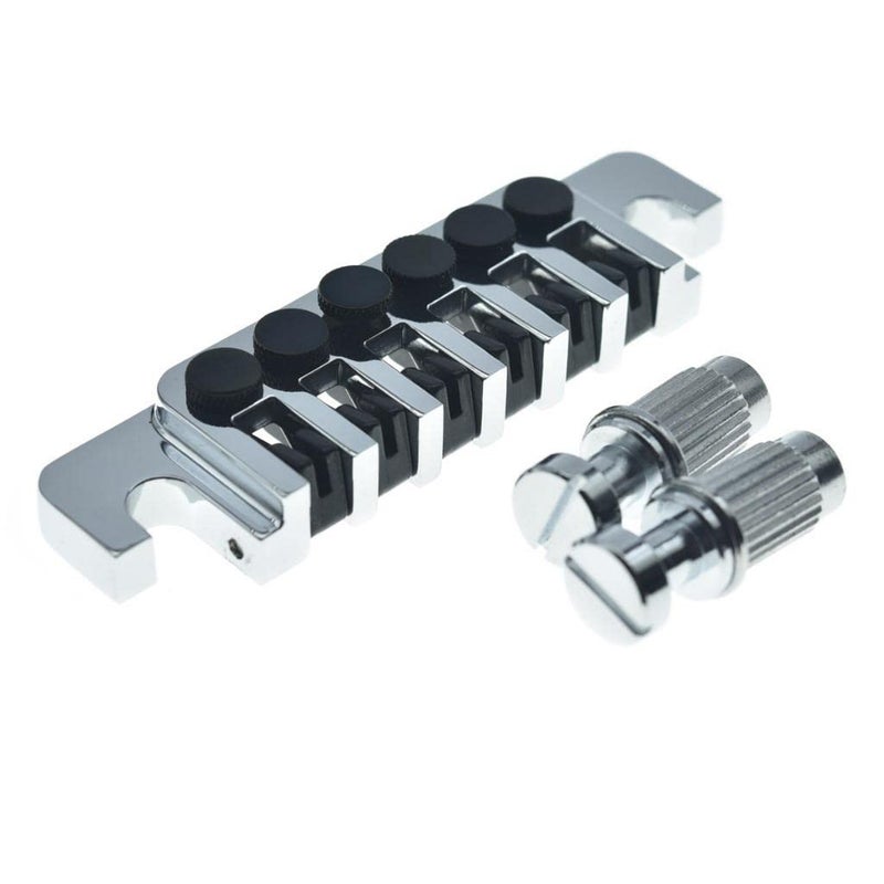 KAISH Electric Guitar TP-6 Style LP Bridge Stop Bar Vintage 70's Bridge Tailpiece with Fine Tuners/Studs for LP Les Paul/SG/ES Electric Guitars Chrome - Image 4