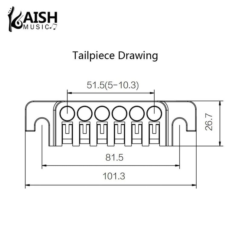 KAISH Electric Guitar TP-6 Style LP Bridge Stop Bar Vintage 70's Bridge Tailpiece with Fine Tuners/Studs for LP Les Paul/SG/ES Electric Guitars Chrome - Image 2