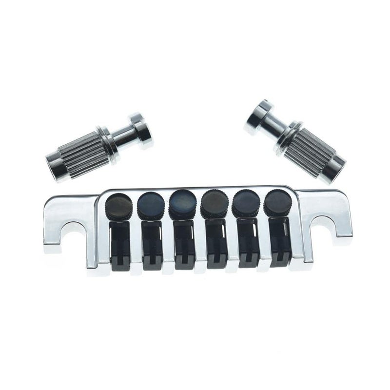 KAISH Electric Guitar TP-6 Style LP Bridge Stop Bar Vintage 70's Bridge Tailpiece with Fine Tuners/Studs for LP Les Paul/SG/ES Electric Guitars Chrome - Image 3