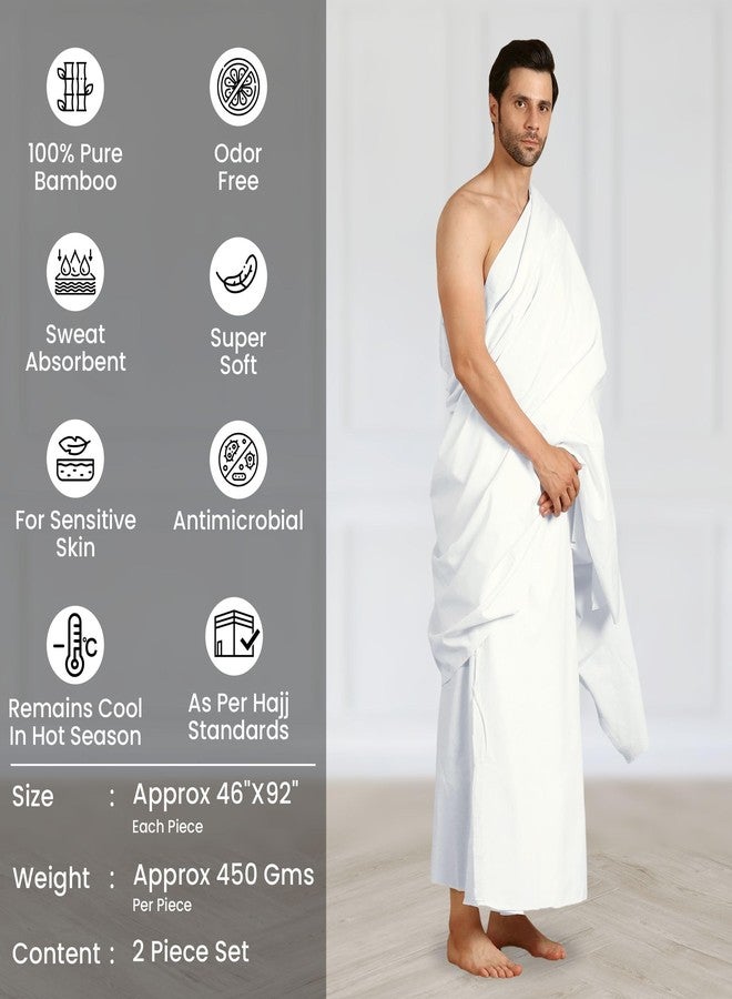 ZAHYA Bamboo Ihram for Men - 100% Pure Bamboo, Odor Free, Sweat Absorbent, Cool in Summer - Hajj & Umrah - Image 4