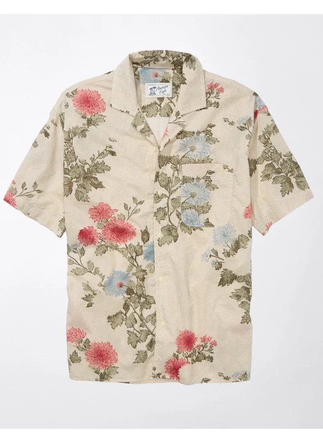 American Eagle AE Tropical Button-Up Poolside Shirt