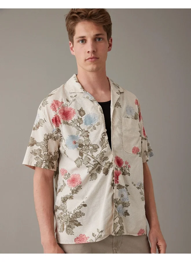 American Eagle AE Tropical Button-Up Poolside Shirt