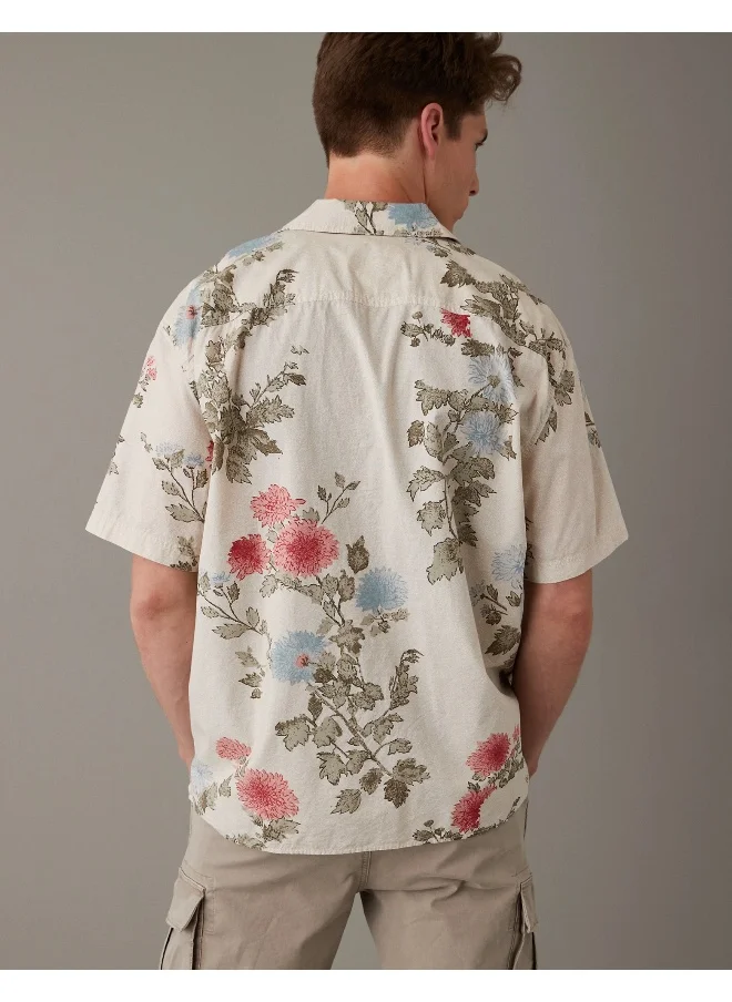 American Eagle AE Tropical Button-Up Poolside Shirt