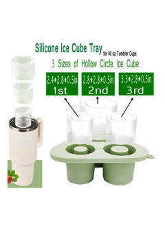 KASTWAVE Ice Cube Tray for Stanley Cup, Silicone Ice Cube Mold with Spill-Resistant Lid, 3 Hollow Cylinder Ice Cube Molds, Ice Cube Trays for Freezer Drinks Whiskey, Compatible with 20oz-40oz Tumbler  - Image 2